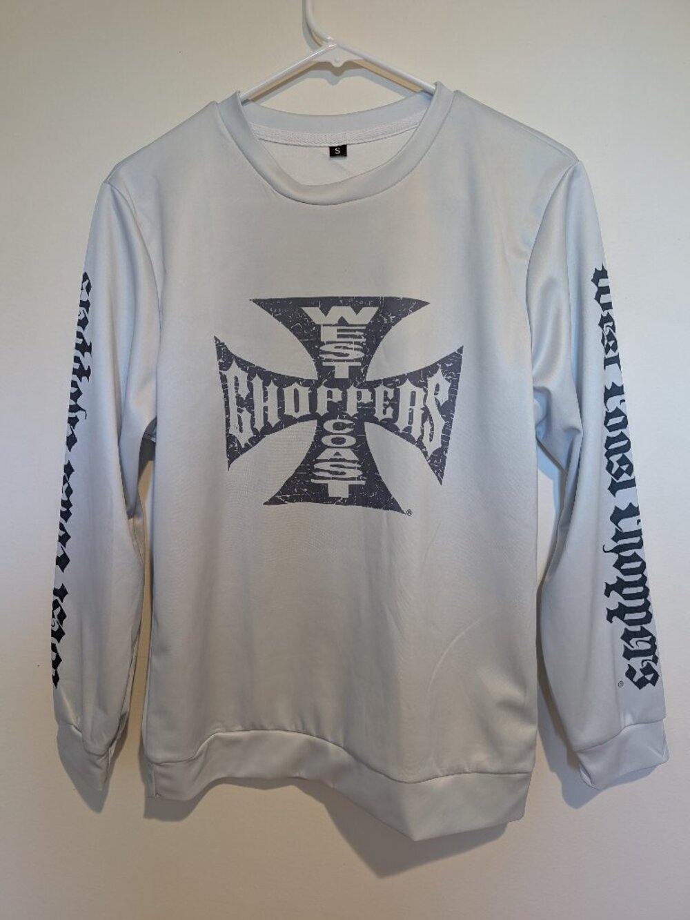 West Coast Choppers Silver Lightweight Crewneck Sweatshirt. Size S